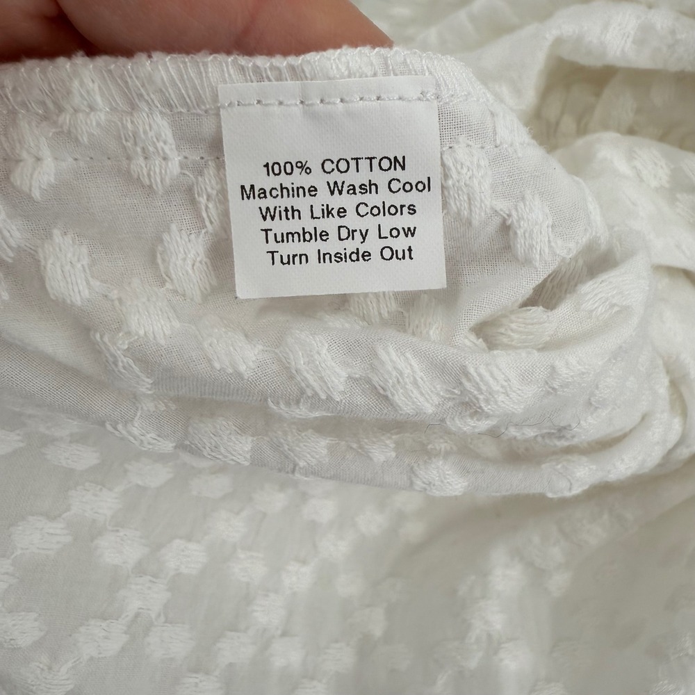 Sonnet James Ava White Textured Cotton Maxi Dress Flutter Sleeves Size Small - Picture 9 of 11